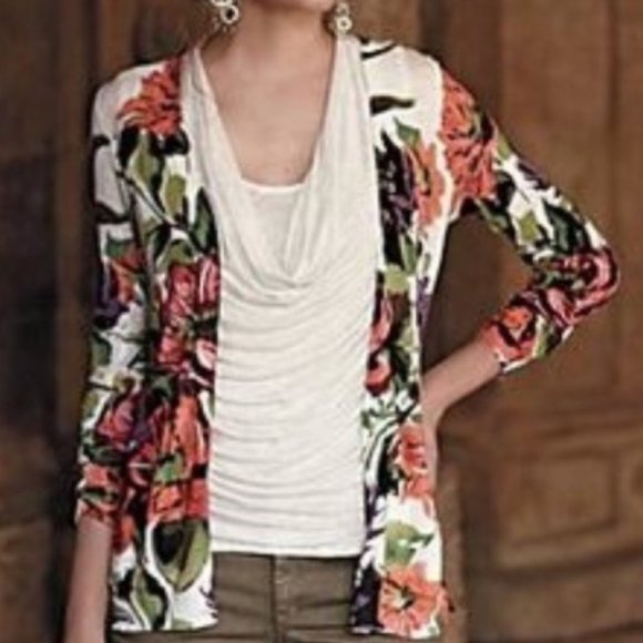 Anthropologie Guinevere Floral Cardigan Sweater - Picture 7 of 7